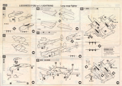 FROG Blue Series F182 Lockheed P-38J/L Lightning, Rovex Models & Hobbies Ltd, 1976